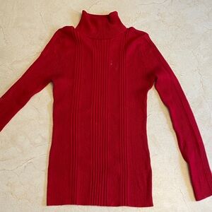 Elegant Vibrant Red Turtleneck